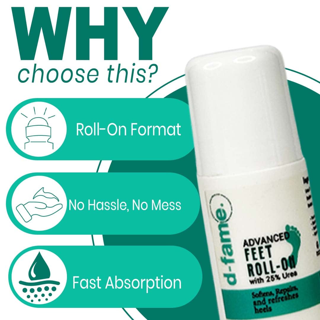D-Fame Advanced Feet Roll-On – 25% Urea Heel Repair Formula