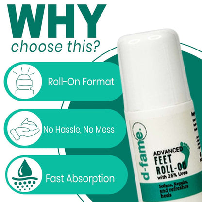 D-Fame Advanced Feet Roll-On – 25% Urea Heel Repair Formula
